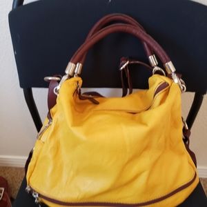 New Canary Yellow Italian Leather Purse
